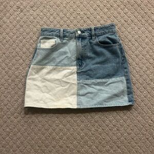 Pacsun Patchwork Denim Mini Skirt